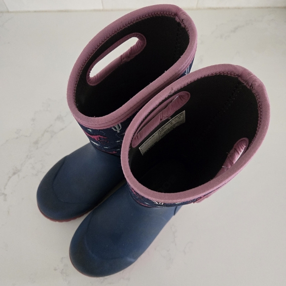 Bogs York Classic High Grasp Handles Waterproof Insulated Snow Boots Horse Blue - Picture 5 of 7